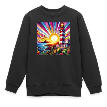 Phare mystique de Gato Loco Leuchtturm - Sweat Premium enfant bio - noir - Devant - AI Model Kid Female (0cm)
