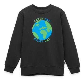 Jour de la Terre tous les jours - Sweat Premium enfant bio - noir - Devant - AI Model Kid Female (0cm)