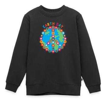 Earth day Peace - Kinder Premium Organic Sweatshirt - Schwarz - Vorne - AI Model Kid Female (0cm)