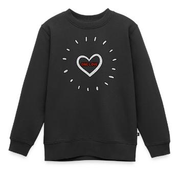 One Love Heart - Kinder Premium Organic Sweatshirt - Schwarz - Vorne - AI Model Kid Female (0cm)
