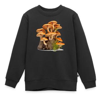 La cueillette des champignons a une longue tradition - Sweat Premium enfant bio - noir - Devant - AI Model Kid Female (0cm)