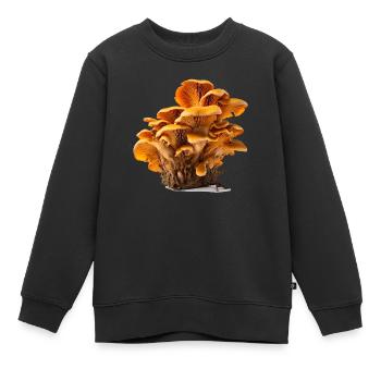 Les champignons sont de toutes les couleurs et de toutes les tailles - Sweat Premium enfant bio - noir - Devant - AI Model Kid Female (0cm)
