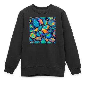 motif opale - Sweat Premium enfant bio - noir - Devant - AI Model Kid Female (0cm)
