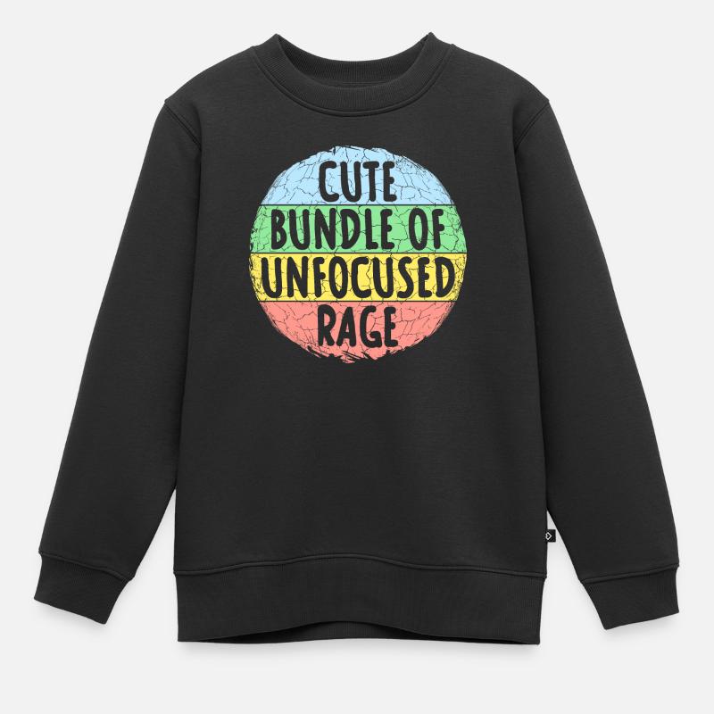 Drôle Mignon Bundle De Rage Non Focalisée Arc-en-Ciel Goth - Sweat Premium enfant bio - noir
