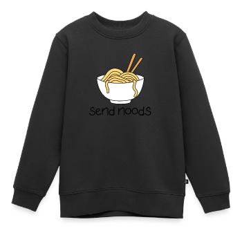 lustige Nudeln Zitat senden Nudeln Ramen Nudeln - Kinder Premium Organic Sweatshirt - Schwarz - Vorne - AI Model Kid Female (0cm)