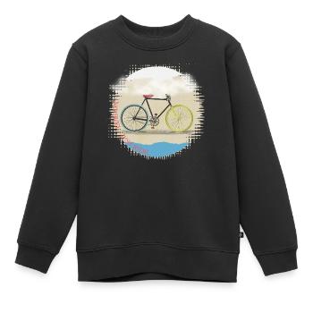 Kein Sprit, nur fahren - Fahrrad Radfahren Kunstdesign - Kinder Premium Organic Sweatshirt - Schwarz - Vorne - AI Model Kid Female (0cm)