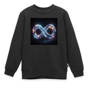 Infinity - Kids Premium Organic Sweatshirt - black - Front - AI Model Kid Female (0cm)