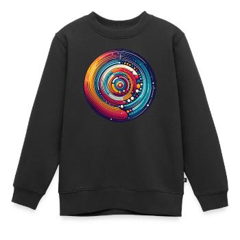 Psychedelic Planets - Kids Premium Organic Sweatshirt - black - Front - AI Model Kid Female (0cm)