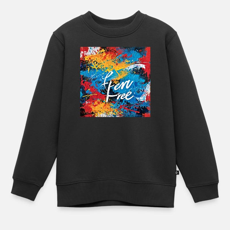 I am free - Sweat Premium enfant bio - noir
