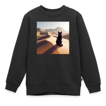 Eine echte Katze in der Wüste 2 - Kinder Premium Organic Sweatshirt - Schwarz - Vorne - AI Model Kid Female (0cm)