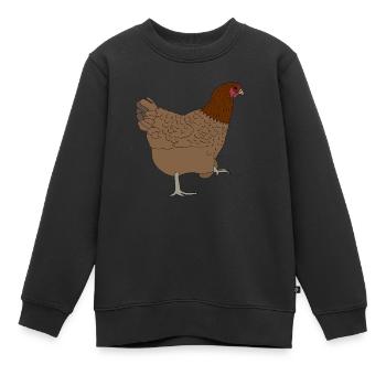 Poulet - Sweat Premium enfant bio - noir - Devant - AI Model Kid Female (0cm)