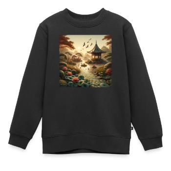 Japan Vintage Pavilion - Kinder Premium Organic Sweatshirt - Schwarz - Vorne - AI Model Kid Female (0cm)