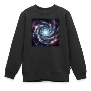 Wirbel - Kinder Premium Organic Sweatshirt - Schwarz - Vorne - AI Model Kid Female (0cm)