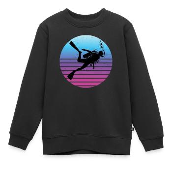 Diver Diver Hommes Scuba Diver Plongée sous-marine - Sweat Premium enfant bio - noir - Devant - AI Model Kid Female (0cm)
