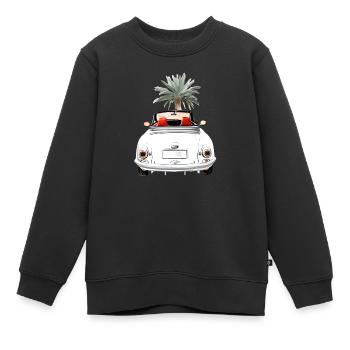 Convertible in summer with Palme Cabriolet driving pleasure - Kids Premium Organic Sweatshirt - black - Front - AI Model Kid Female (0cm)