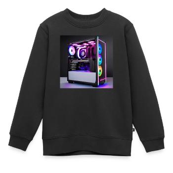 RGB Gaming PC - Kinder Premium Organic Sweatshirt - Schwarz - Vorne - AI Model Kid Female (0cm)
