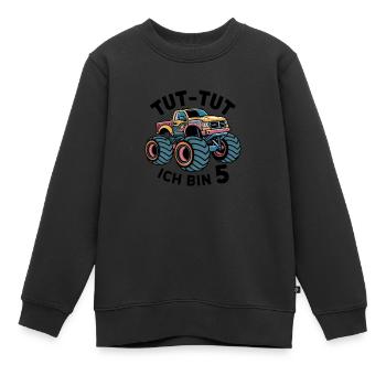 Monster Truck - Ich bin 5 - Einzigartiges Geschenk - Kinder Premium Organic Sweatshirt - Schwarz - Vorne - AI Model Kid Female (0cm)