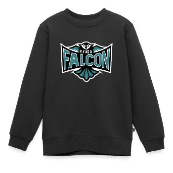 Fly As A Falcon - Grey Blue - Kids Premium Organic Sweatshirt - black - Front - AI Model Kid Female (0cm)