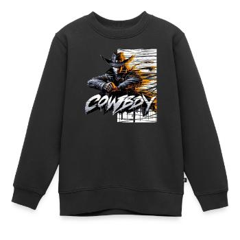 cowboy digital glitch - Kinder Premium Organic Sweatshirt - Schwarz - Vorne - AI Model Kid Female (0cm)