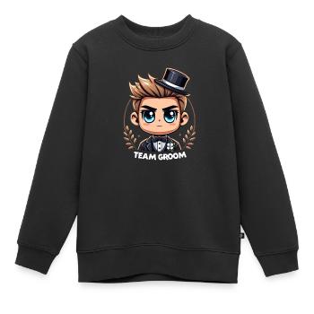 Team Groom - Kinder Premium Organic Sweatshirt - Schwarz - Vorne - AI Model Kid Female (0cm)
