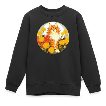 Orange Ingwer Tiger Tabby Katze - Kinder Premium Organic Sweatshirt - Schwarz - Vorne - AI Model Kid Female (0cm)