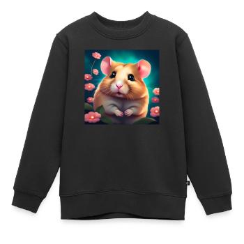 Hamster im Glück - Kinder Premium Organic Sweatshirt - Schwarz - Vorne - AI Model Kid Female (0cm)