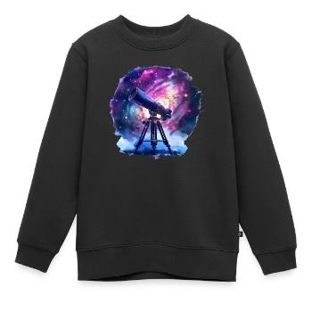 Découvrez les merveilles du cosmos - Sweat Premium enfant bio - noir - Devant - AI Model Kid Female (0cm)