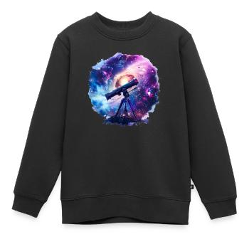 Ein Teleskop erweitert unseren Horizont - Kinder Premium Organic Sweatshirt - Schwarz - Vorne - AI Model Kid Female (0cm)