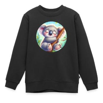Koala heureux Koala Ours Koala - Sweat Premium enfant bio - noir - Devant - AI Model Kid Female (0cm)