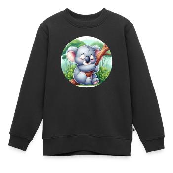 Koala heureux Koala Ours Koala - Sweat Premium enfant bio - noir - Devant - AI Model Kid Female (0cm)