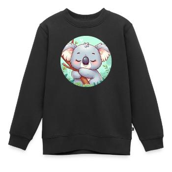 Koala heureux Koala Ours Koala - Sweat Premium enfant bio - noir - Devant - AI Model Kid Female (0cm)