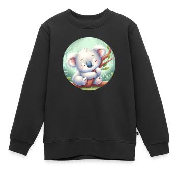 Koala heureux Koala Ours Koala - Sweat Premium enfant bio - noir - Devant - AI Model Kid Female (0cm)