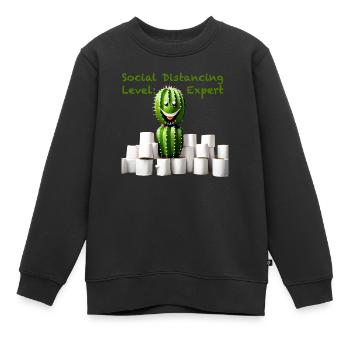 Social Distancing Level Expert - Kinder Premium Organic Sweatshirt - Schwarz - Vorne - AI Model Kid Female (0cm)