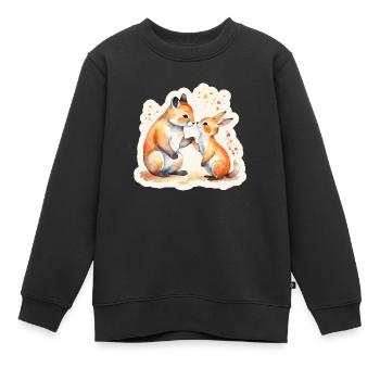 Tierliebe - Kinder Premium Organic Sweatshirt - Schwarz - Vorne - AI Model Kid Female (0cm)