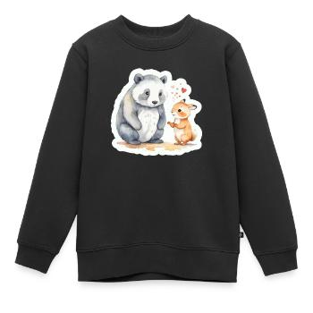 Tierliebe - Kinder Premium Organic Sweatshirt - Schwarz - Vorne - AI Model Kid Female (0cm)
