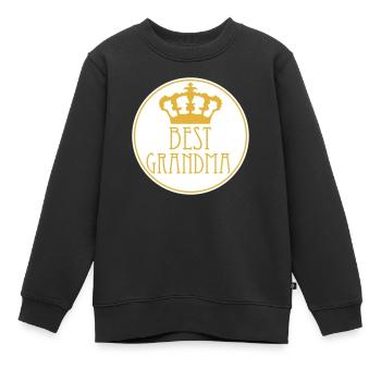 Best Grandma Krone Königin Edel Logo Rund Kreis - Kinder Premium Organic Sweatshirt - Schwarz - Vorne - AI Model Kid Female (0cm)