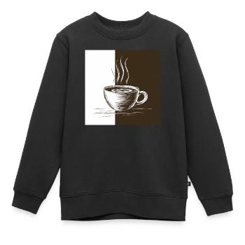 Kaffeezeit - Kinder Premium Organic Sweatshirt - Schwarz - Vorne - AI Model Kid Female (0cm)
