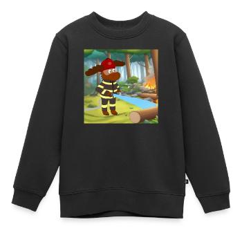 Eric as a firefighter - Kids Premium Organic Sweatshirt - black - Front - AI Model Kid Female (0cm)