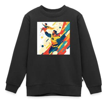 Super Papa - Kinder Premium Organic Sweatshirt - Schwarz - Vorne - AI Model Kid Female (0cm)