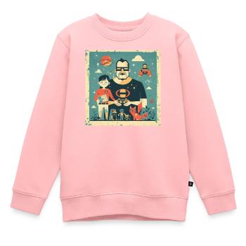 Photo with Dad - Kids Premium Organic Sweatshirt - rose - Front - AI Model Kid Female (0cm)