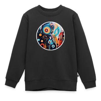 Art abstrait - Sweat Premium enfant bio - noir - Devant - AI Model Kid Female (0cm)