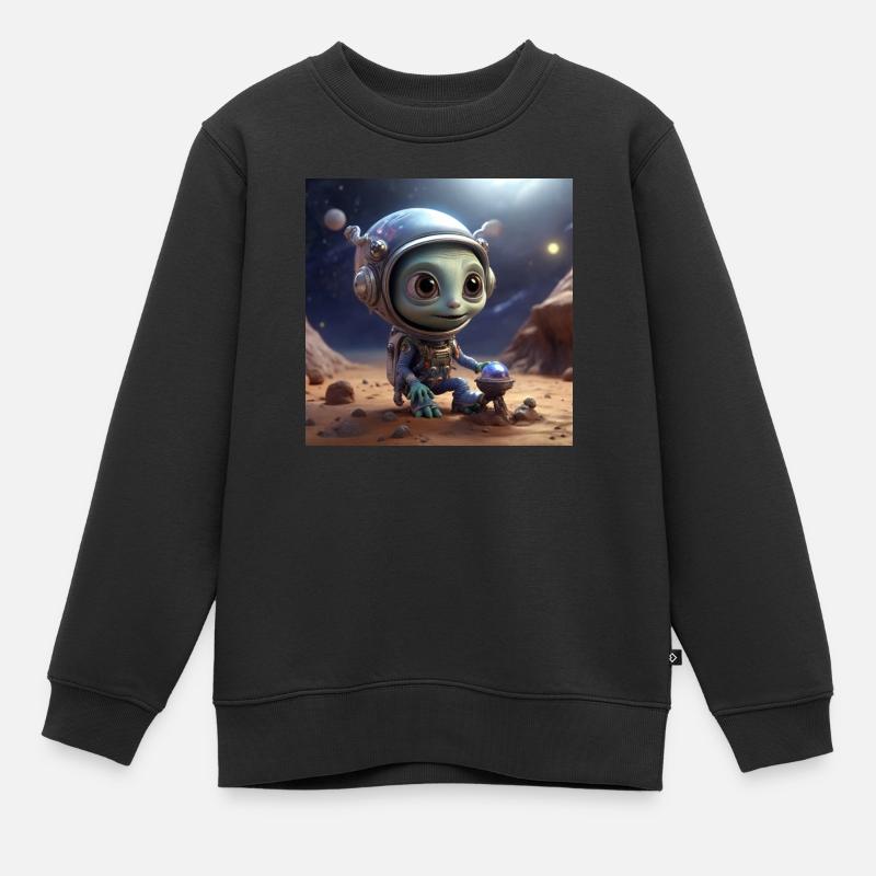 Funny Alien - Sweat Premium enfant bio - noir