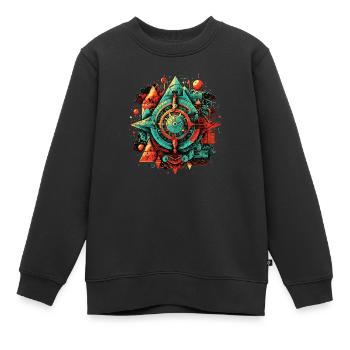 Schönes mathematisches Architektonisches Konstrukt - Kinder Premium Organic Sweatshirt - Schwarz - Vorne - AI Model Kid Female (0cm)