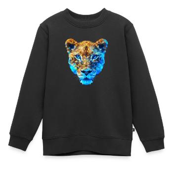 Polygon Tiger - Kinder Premium Organic Sweatshirt - Schwarz - Vorne - AI Model Kid Female (0cm)
