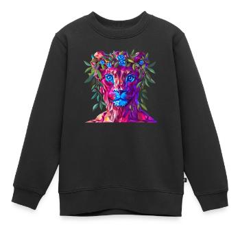 Polygon Mith - Kinder Premium Organic Sweatshirt - Schwarz - Vorne - AI Model Kid Female (0cm)