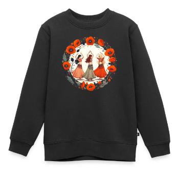 Danseuses du ventre coquelicot - Sweat Premium enfant bio - noir - Devant - AI Model Kid Female (0cm)