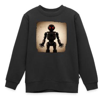 Schwarzer Roboter - Kinder Premium Organic Sweatshirt - Schwarz - Vorne - AI Model Kid Female (0cm)