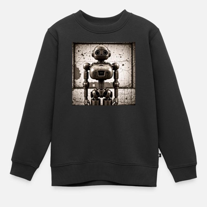 Vintage Robot - Sweat Premium enfant bio - noir