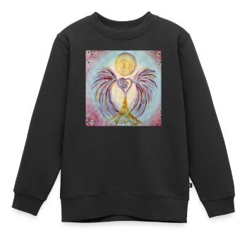 Herzengel Vertrautes Bewußtseinsleben - Kinder Premium Organic Sweatshirt - Schwarz - Vorne - AI Model Kid Female (0cm)