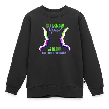 Aveugle - Sweat Premium enfant bio - noir - Devant - AI Model Kid Female (0cm)